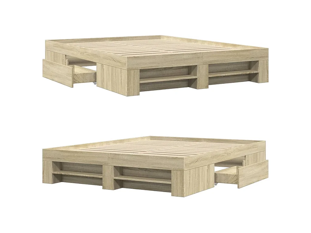 Cadre de lit sans matelas chêne sonoma 150x200 cm