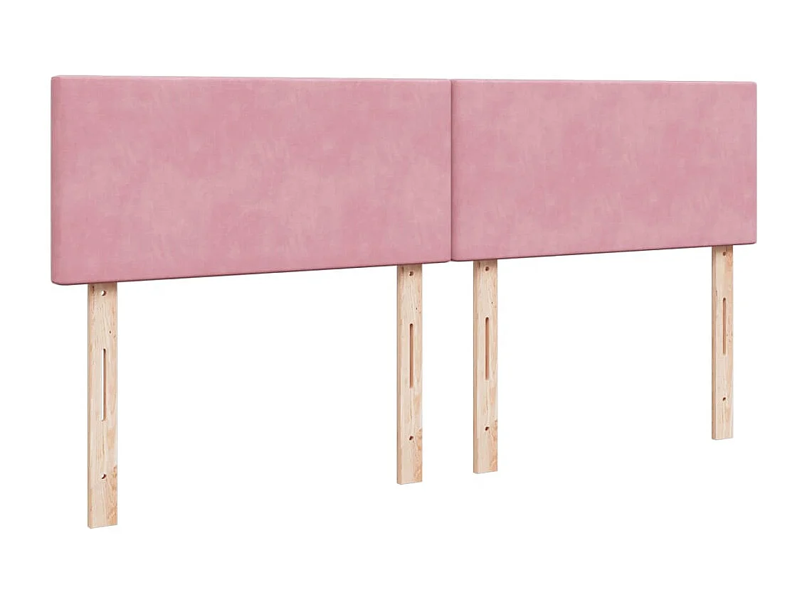 Cama box spring con colchón terciopelo rosa 200x200 cm