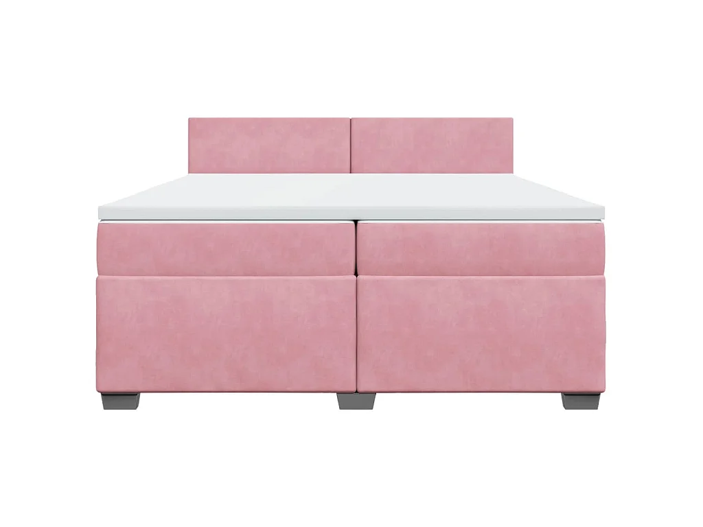 Boxspringbett mit Matratze Rosa 200x200 cm Samt