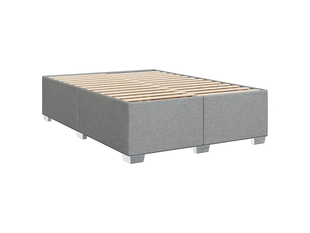 Boxspringbett mit Matratze Hellgrau 140x190 cm Stoff