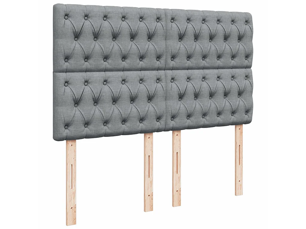 Boxspringbett mit Matratze Hellgrau 140x190 cm Stoff