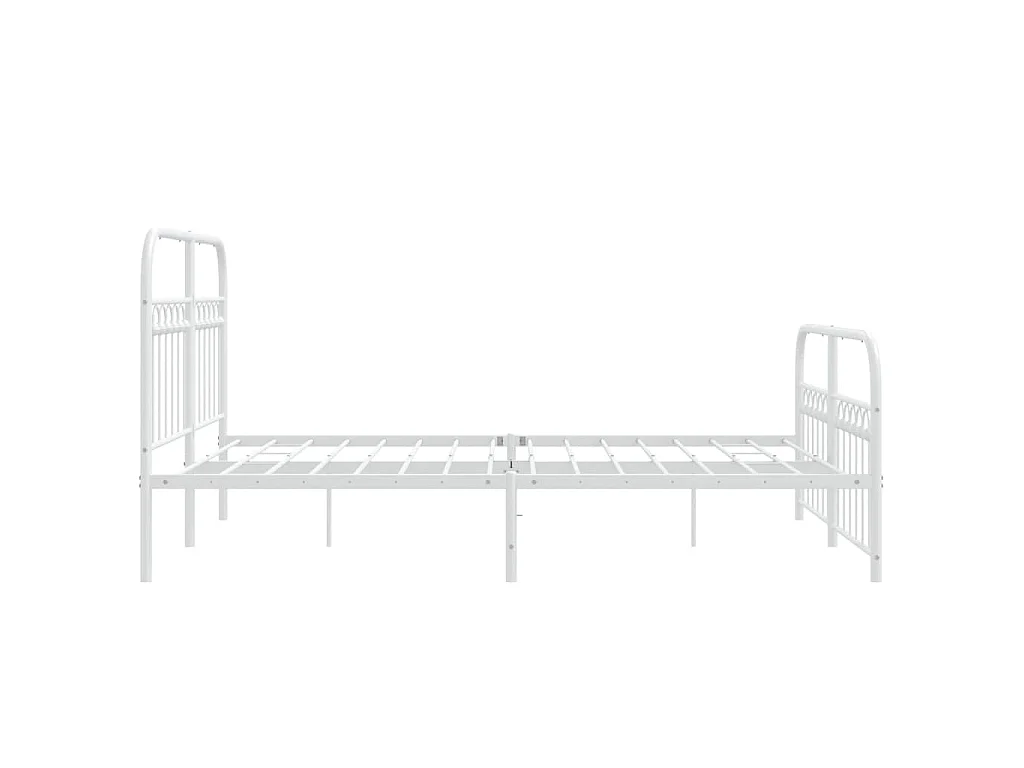 Bettgestell mit Kopf- und Fußteil Metall Weiß 140x200 cm