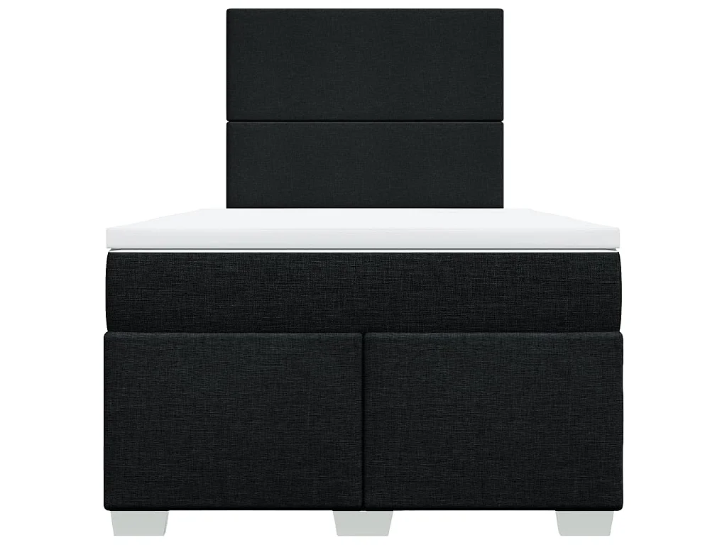 Cama box spring con colchón tela negro 120x200 cm