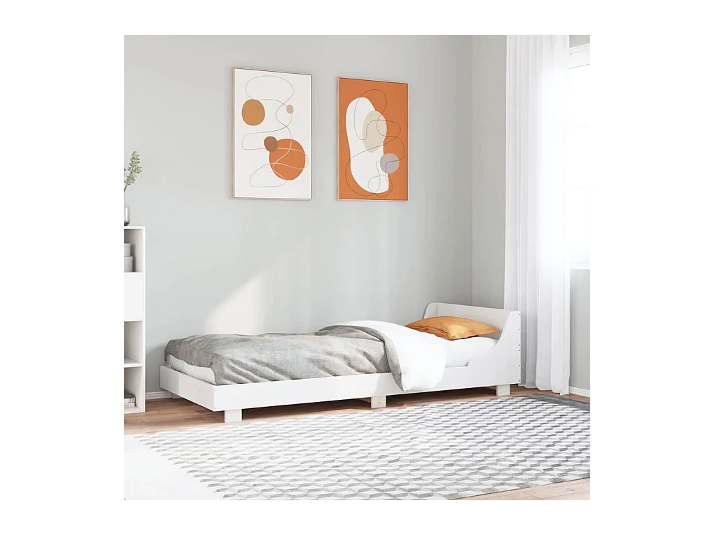 Bedframe zonder matras massief grenenhout wit 140x200 cm