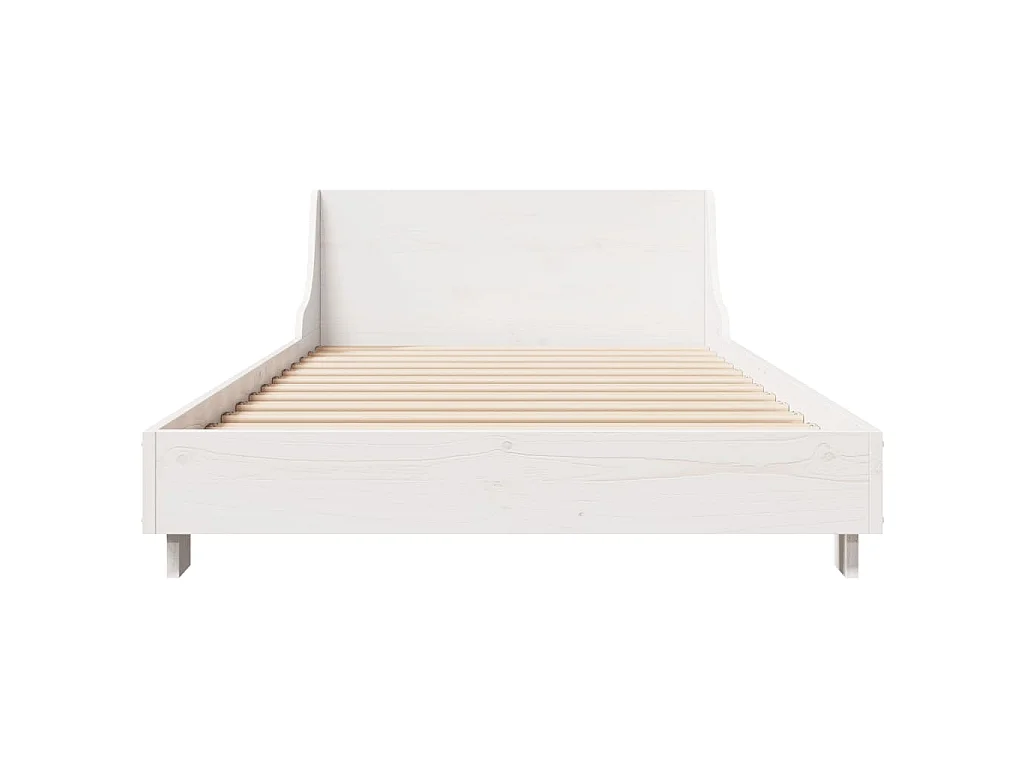 Giroletto senza Materasso Bianco 100x200 cm Legno Massello Pino