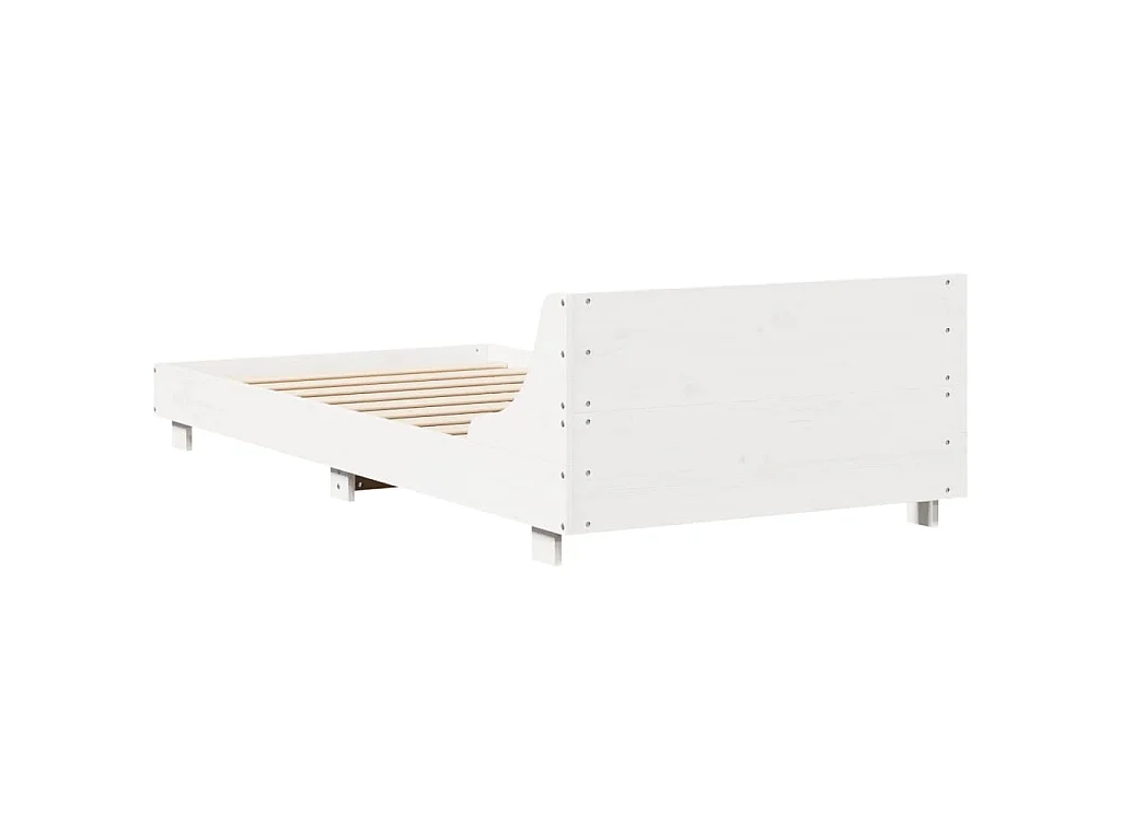 Giroletto senza Materasso Bianco 100x200 cm Legno Massello Pino