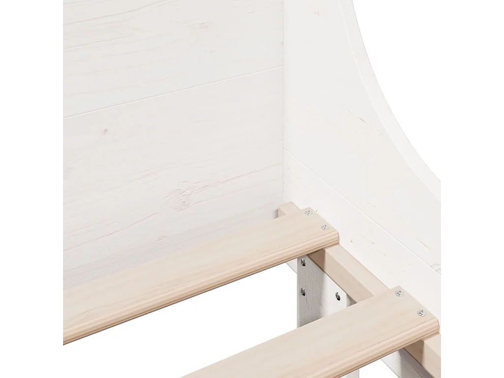 Giroletto senza Materasso Bianco 100x200 cm Legno Massello Pino