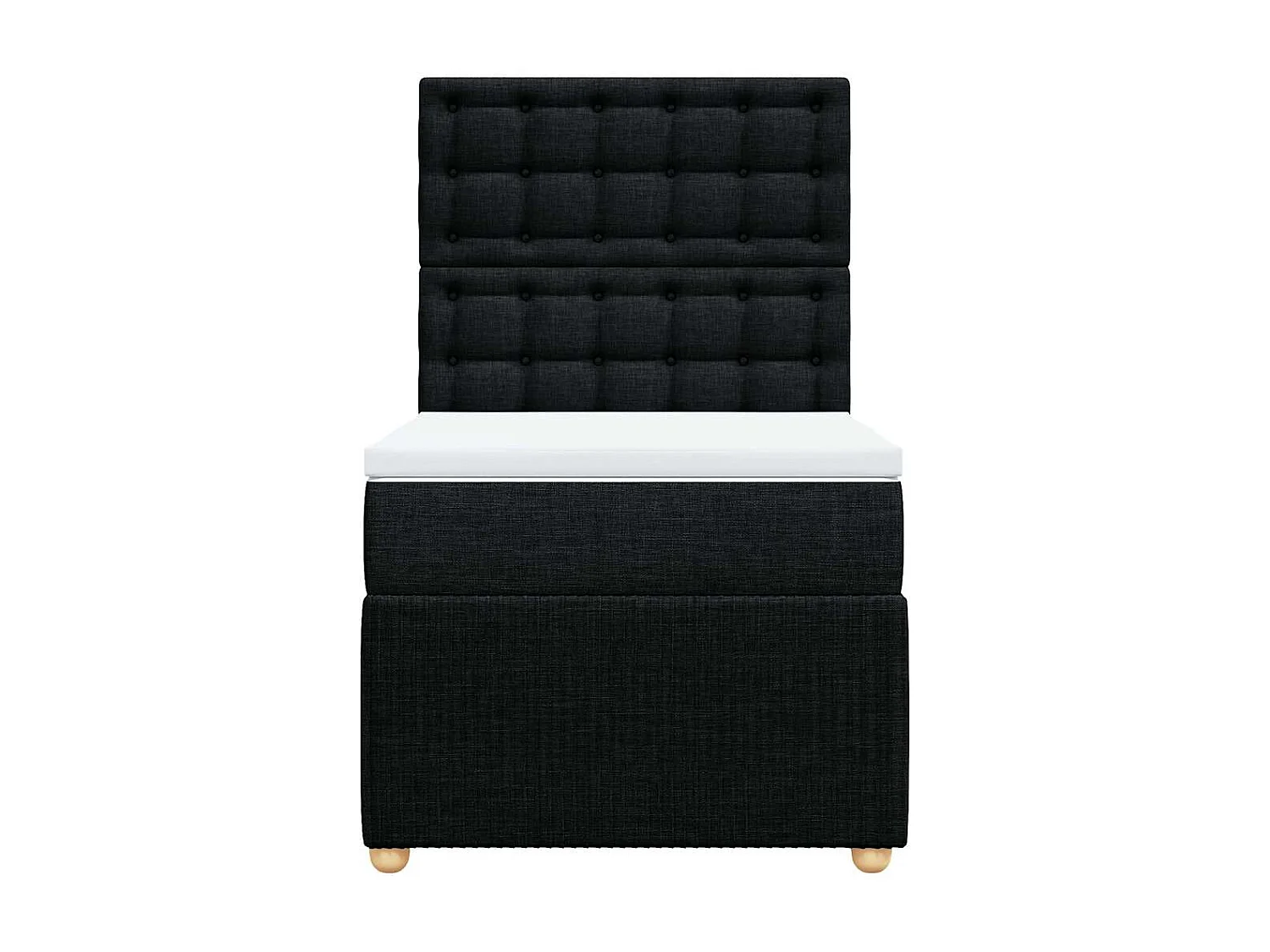 Cama com molas/colchão 90x190 cm tecido preto