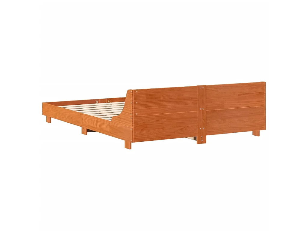 Giroletto senza Materasso Marrone Cera 140x200cm Massello Pino