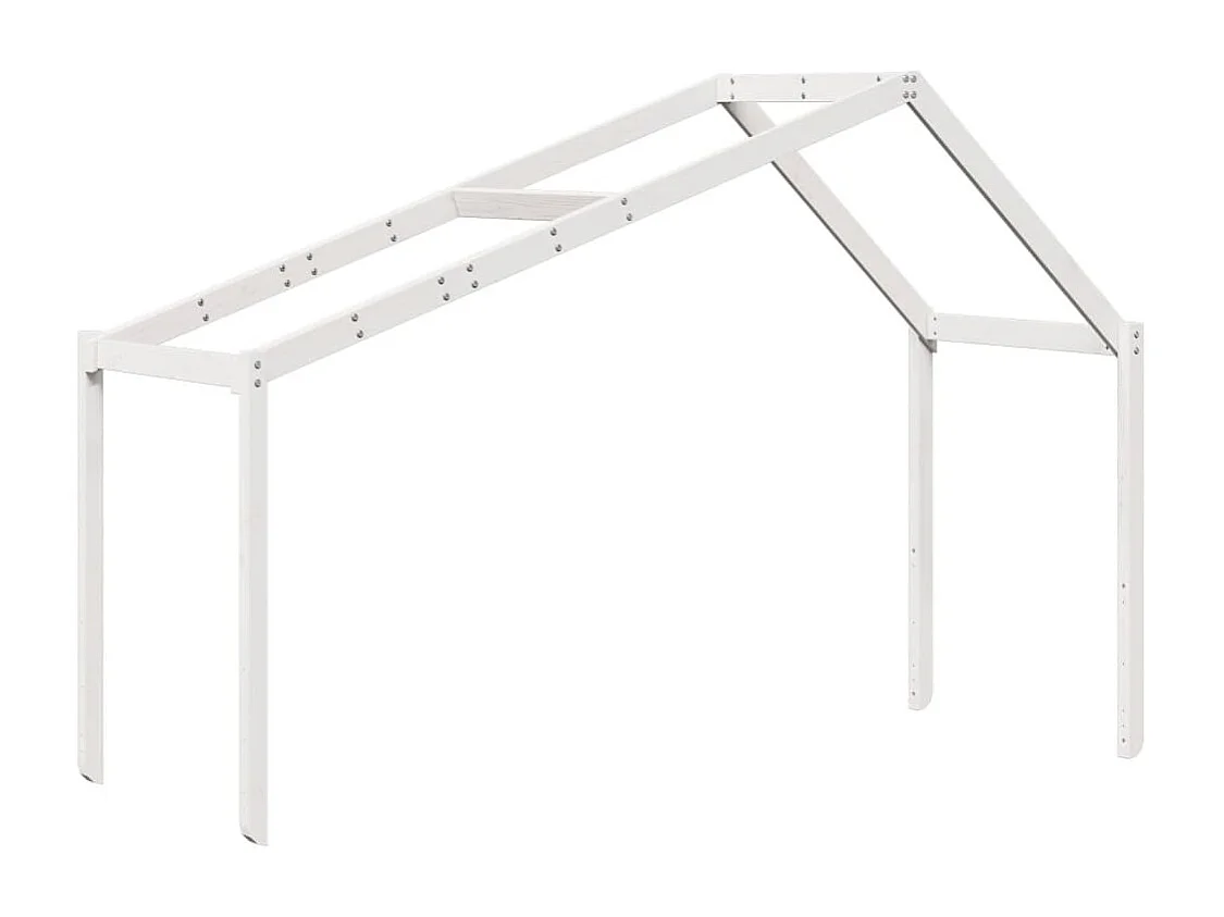 Hoogslaper met dak massief grenenhout wit 75x190 cm