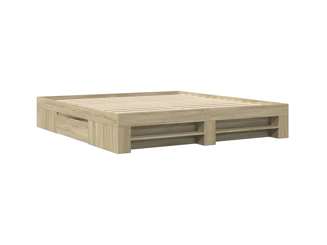 Cadre de lit sans matelas chêne sonoma 180x200 cm