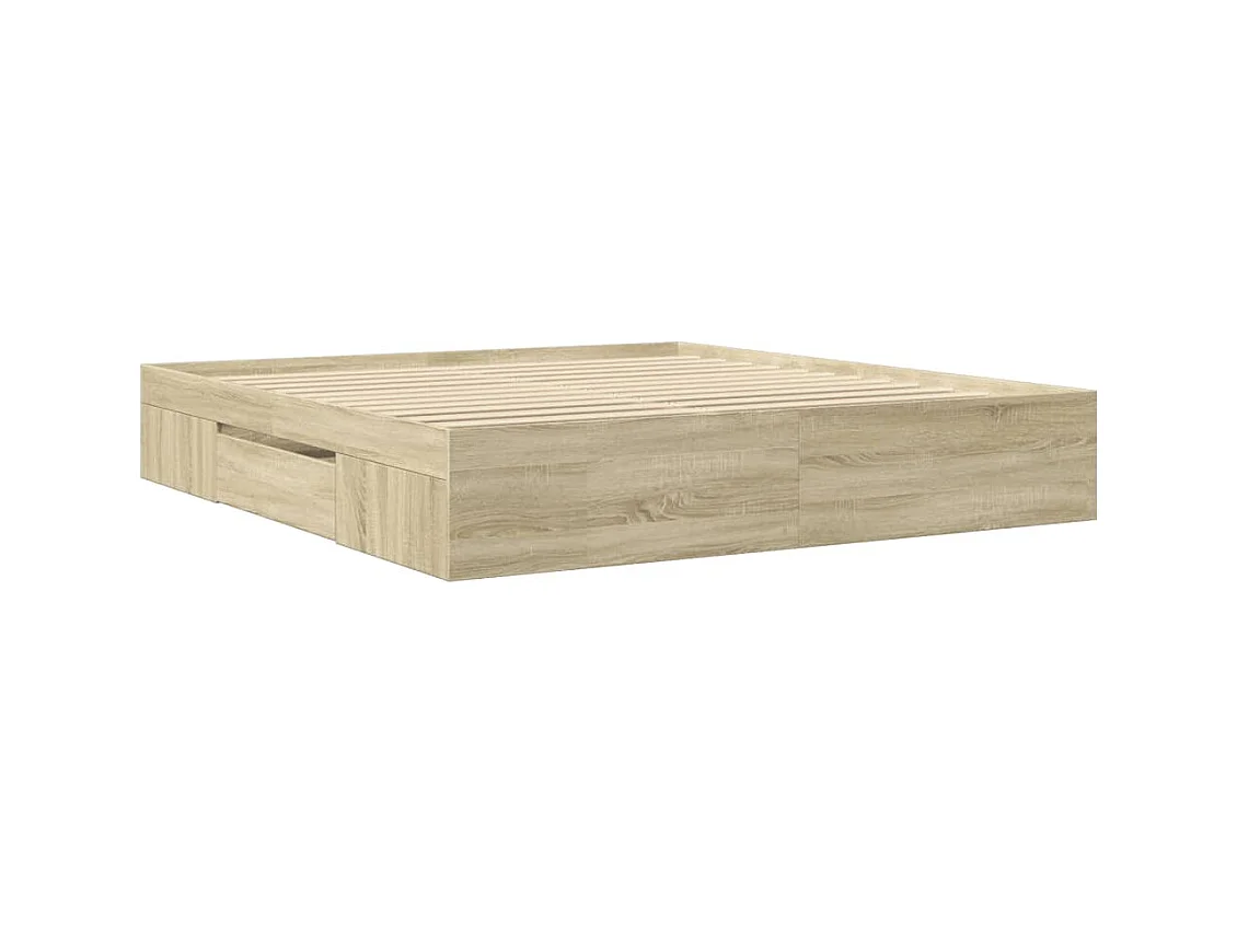 Cadre de lit sans matelas chêne sonoma 180x200 cm