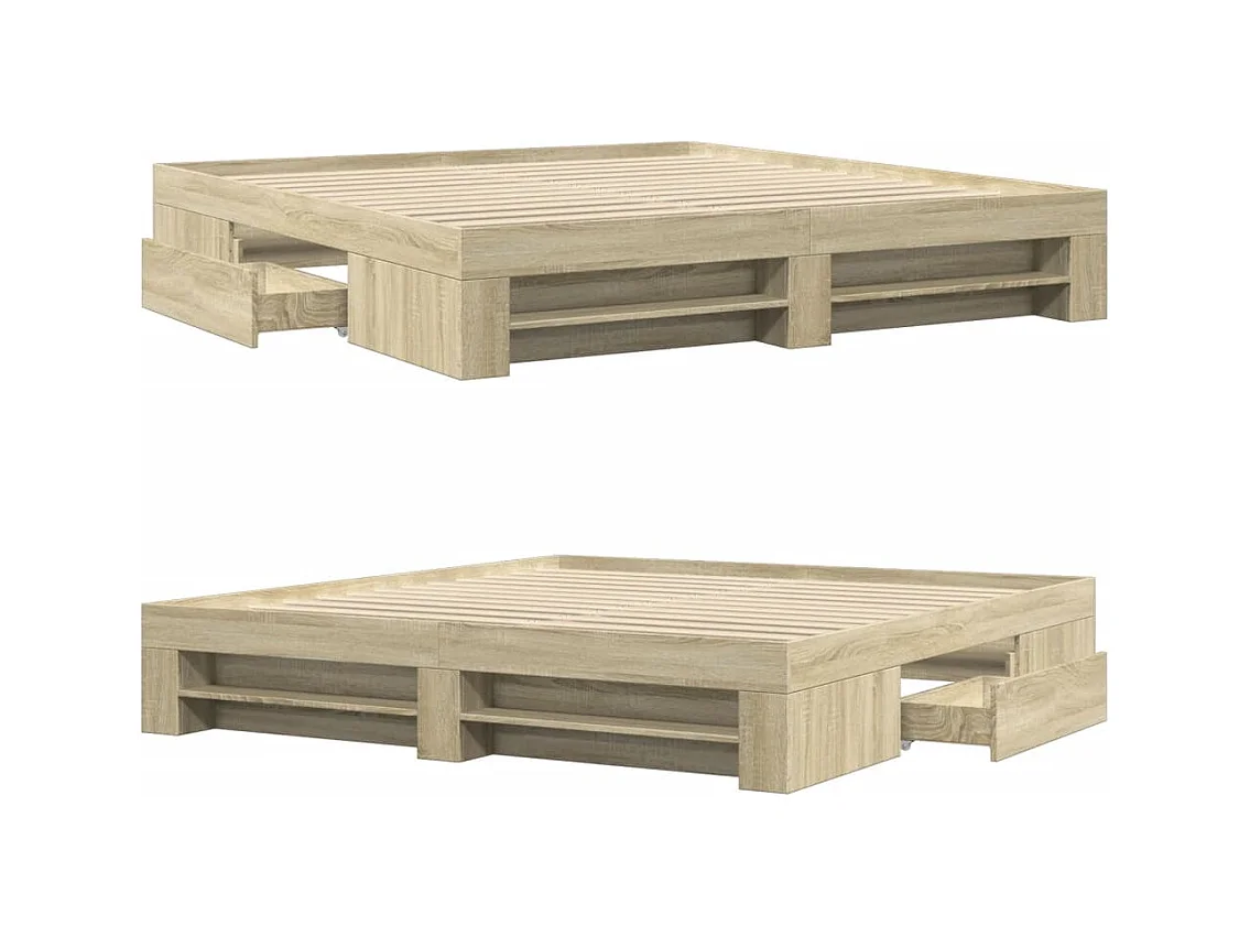 Cadre de lit sans matelas chêne sonoma 180x200 cm