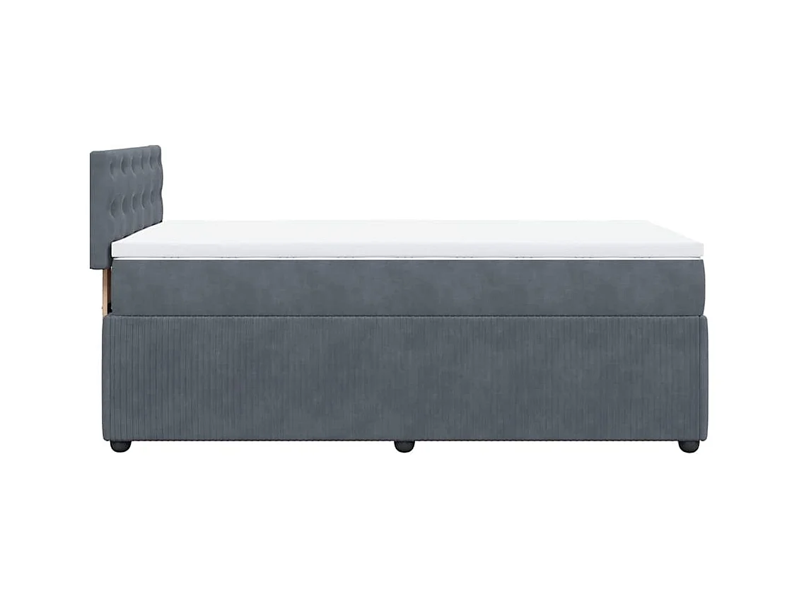 Sommier à lattes de lit et matelas Gris foncé 80x200 cm Velours