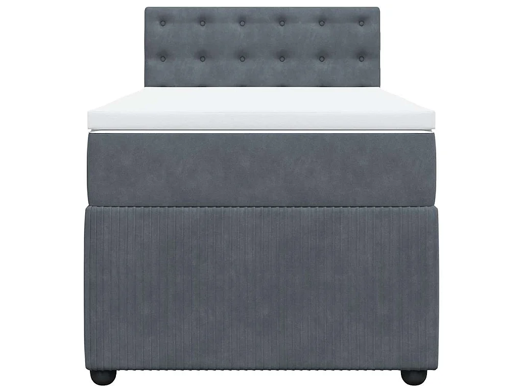 Boxspring met matras fluweel donkergrijs 80x200 cm