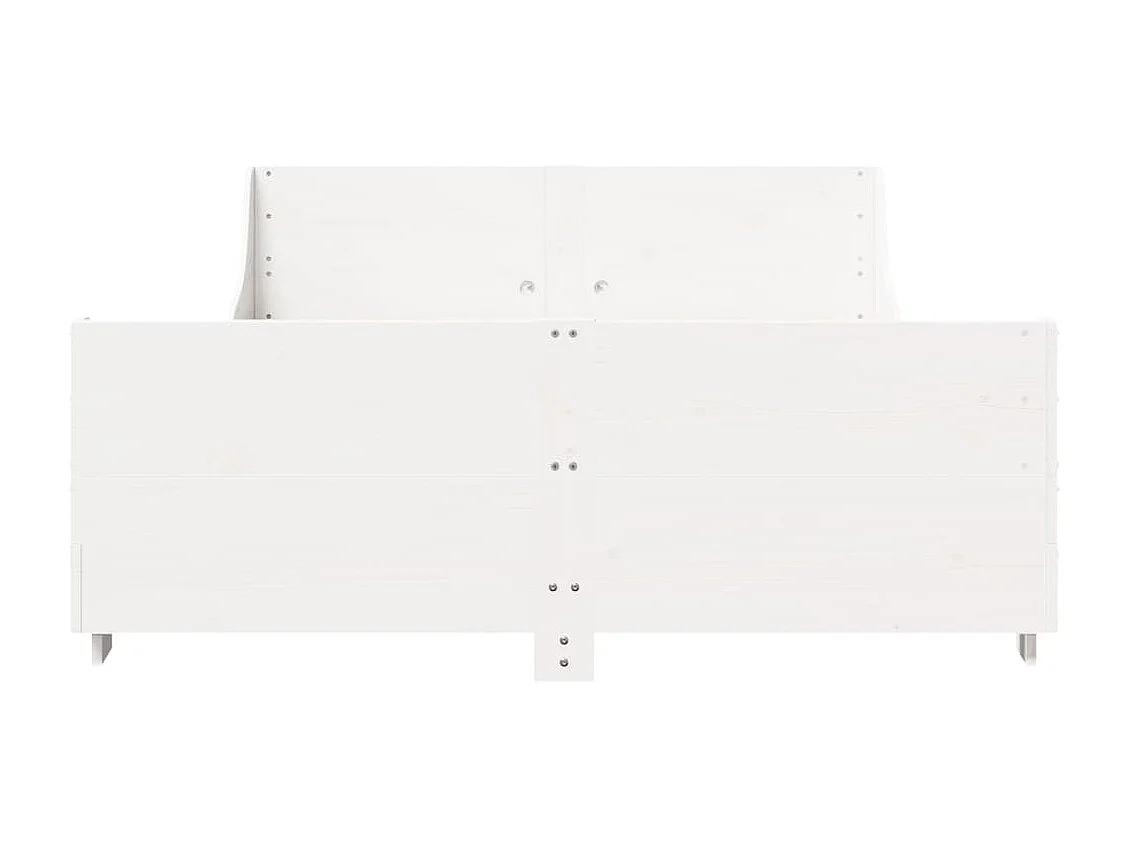 Bedframe zonder matras massief grenenhout wit 135x190 cm