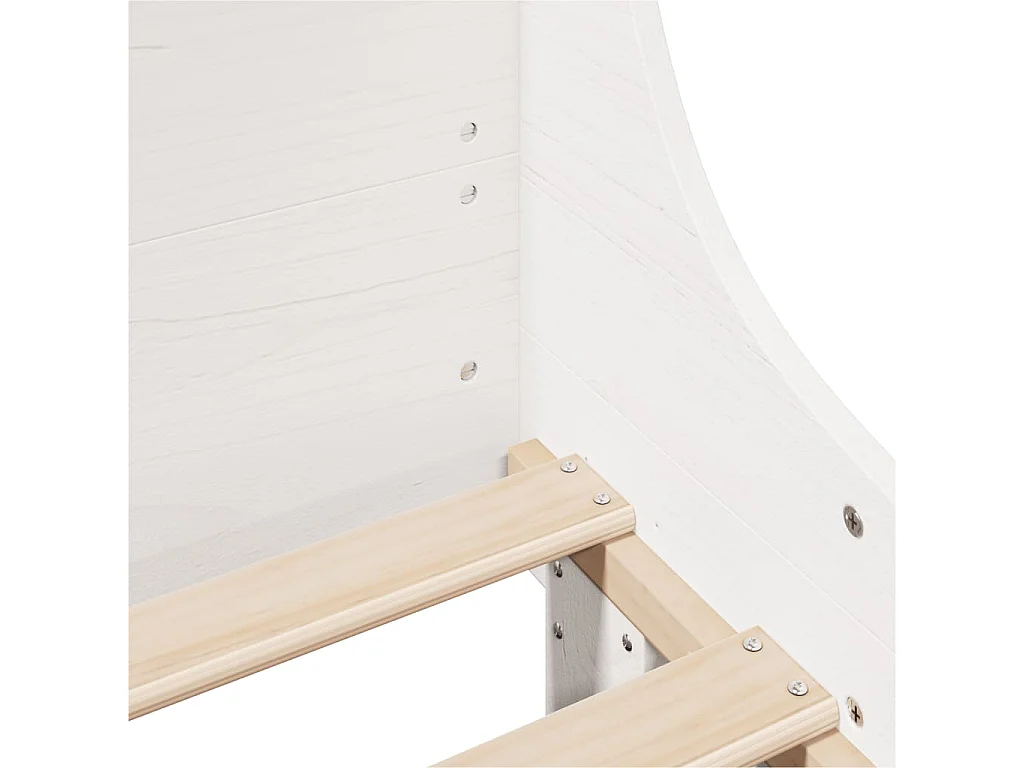 Bedframe zonder matras massief grenenhout wit 135x190 cm