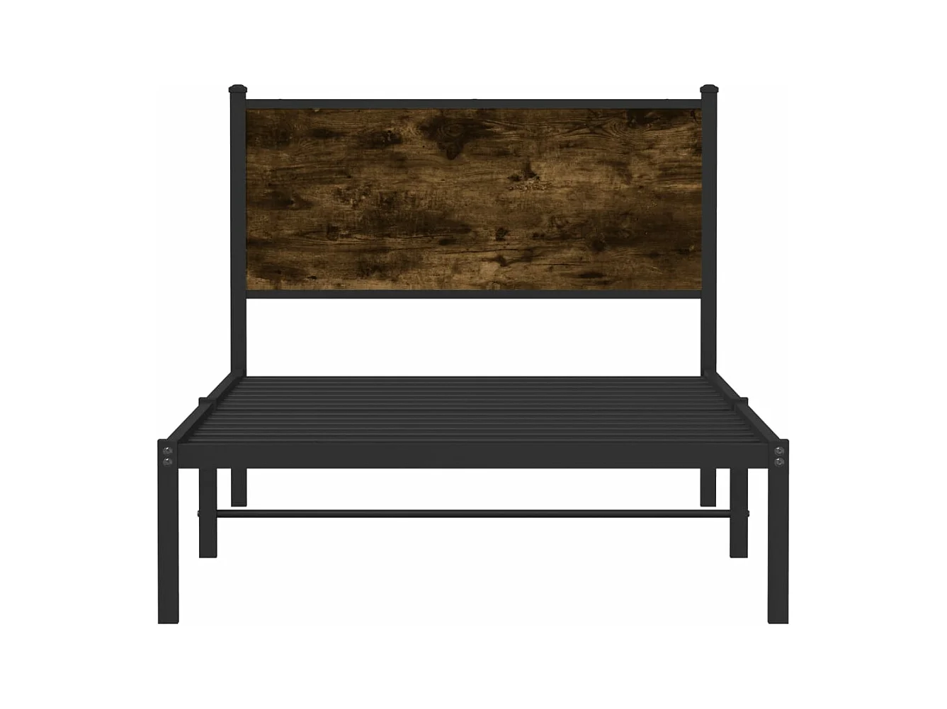 Metallbett ohne Matratze Räuchereiche 100x190 cm
