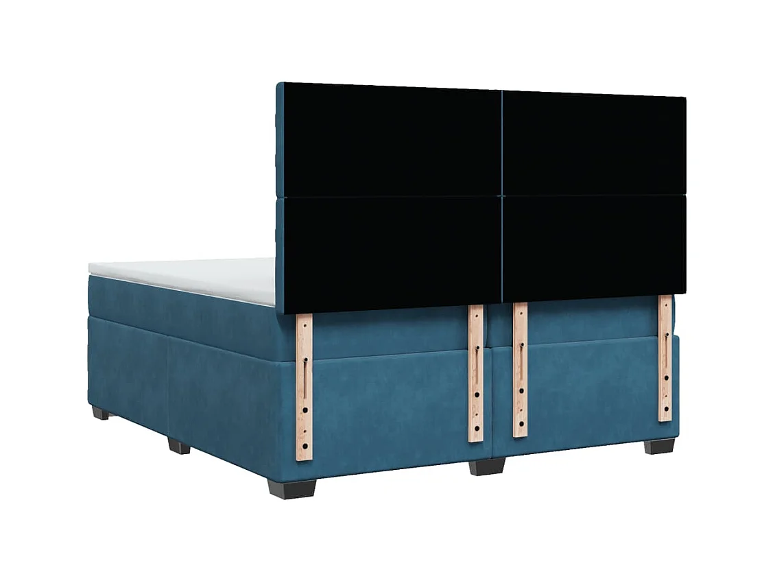Boxspringbett mit Matratze Blau 200x200 cm Samt