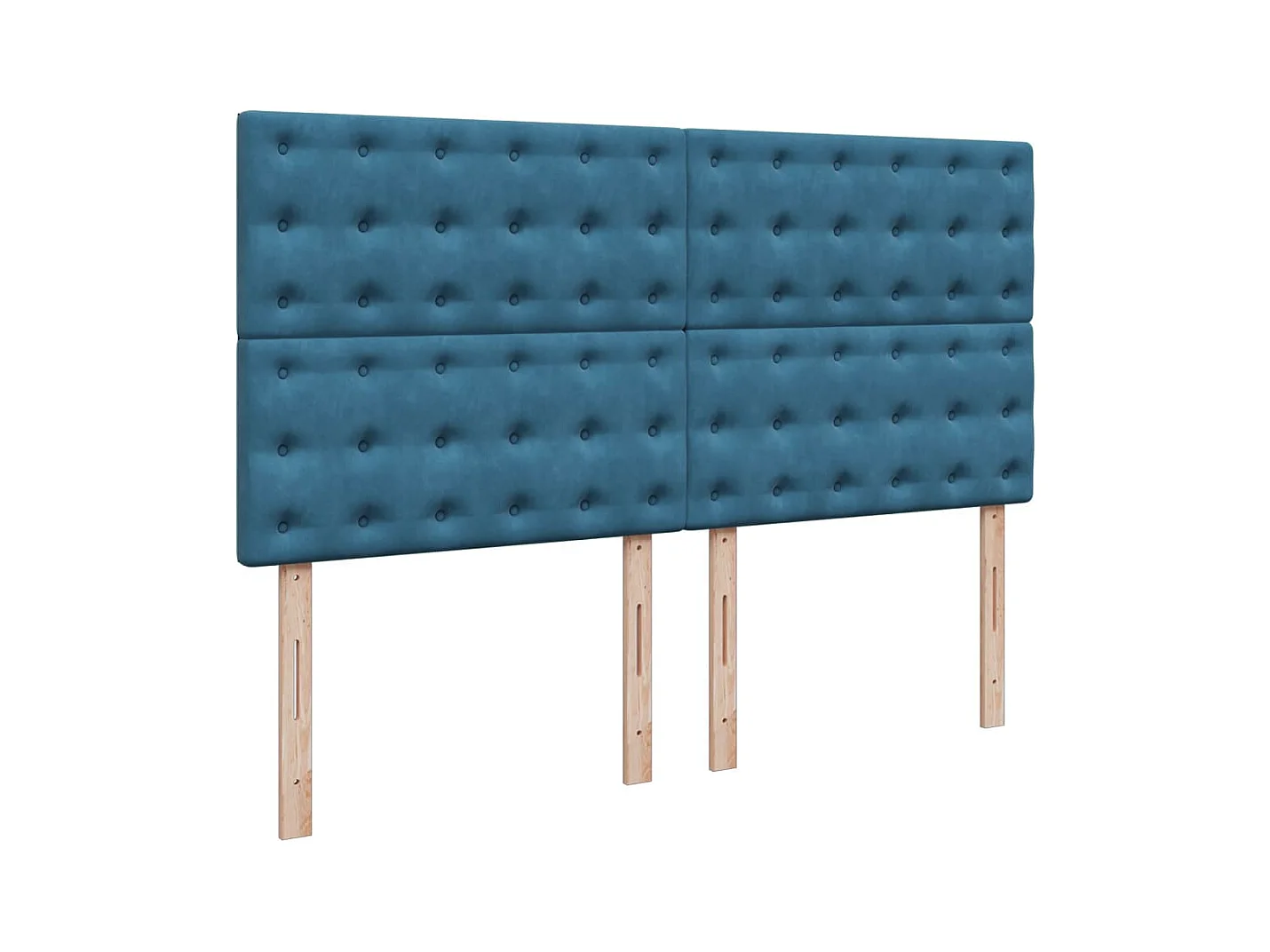 Boxspringbett mit Matratze Blau 200x200 cm Samt