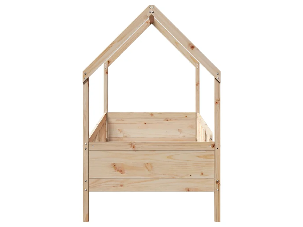 Cama infantil formato casa 90x190 cm madeira de pinho maciça