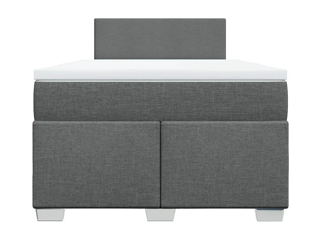 Giroletto a Molle con Materasso Grigio Scuro 120x190cm Tessuto