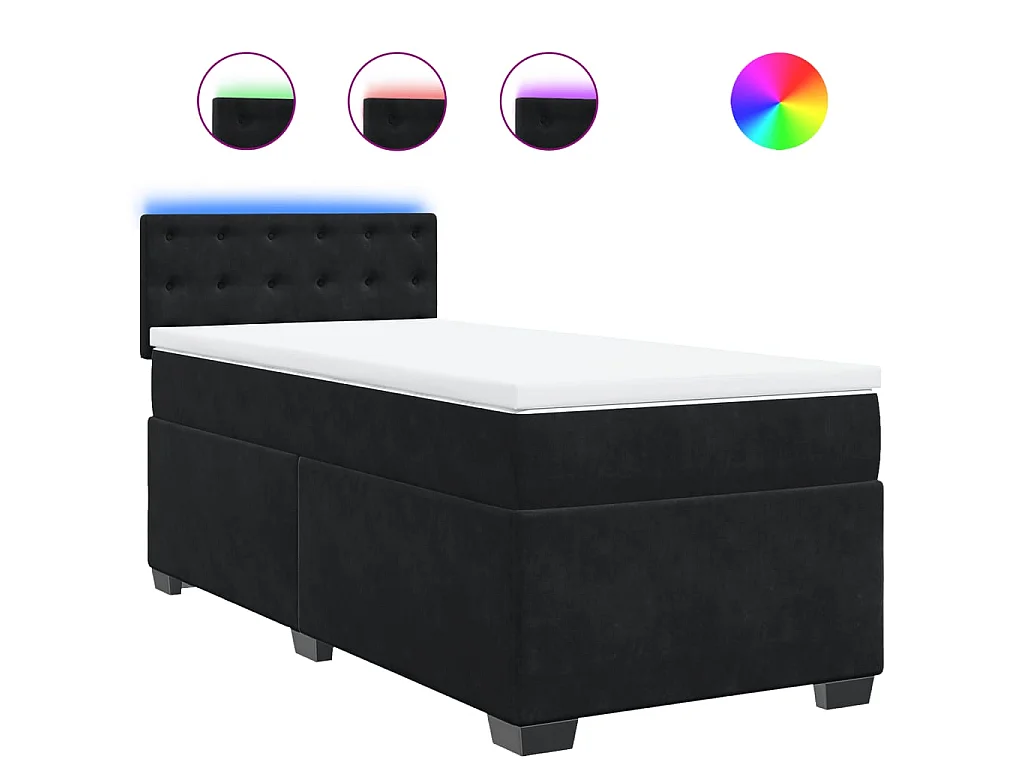 Boxspring met matras fluweel zwart 80x200 cm