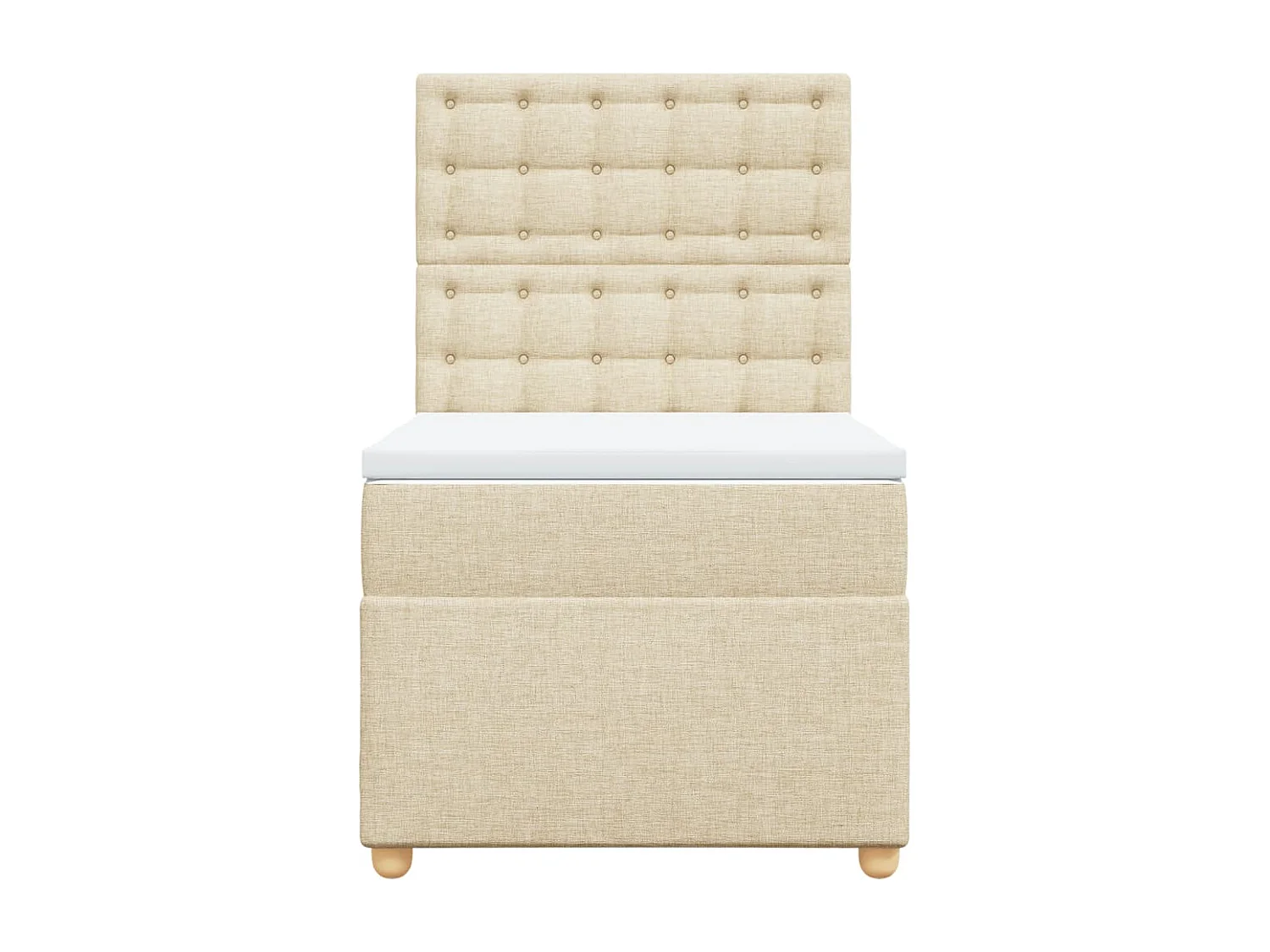 Boxspring met matras stof crèmekleurig 90x190 cm