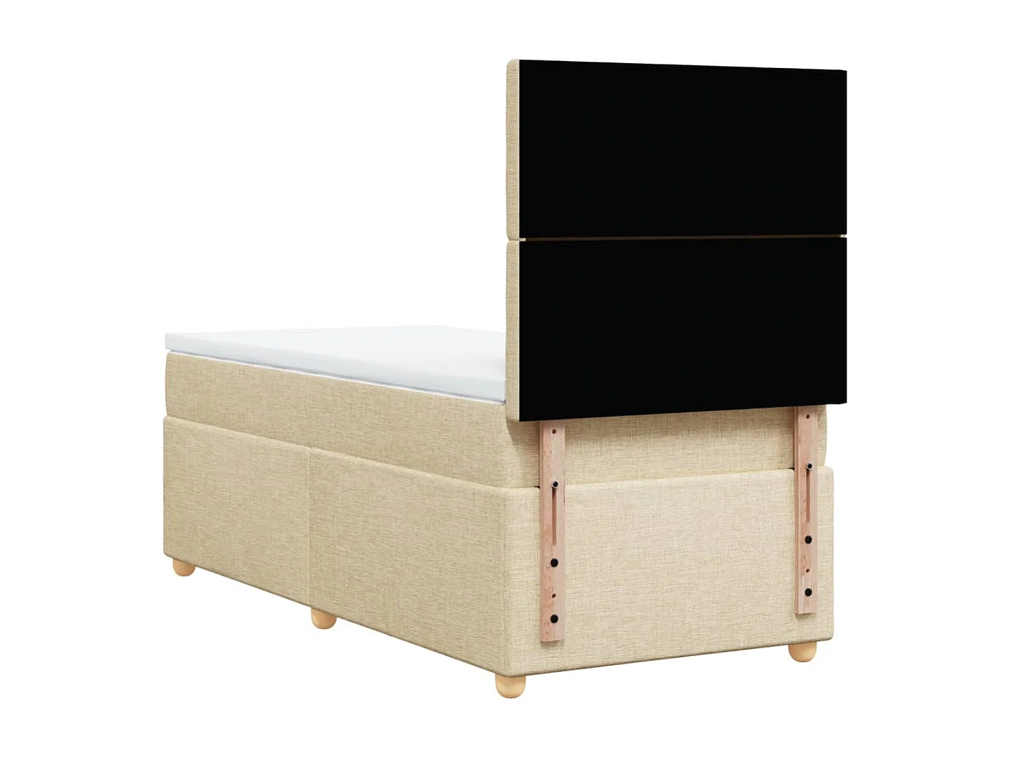 Giroletto a Molle con Materasso Crema 90x190 cm in Tessuto