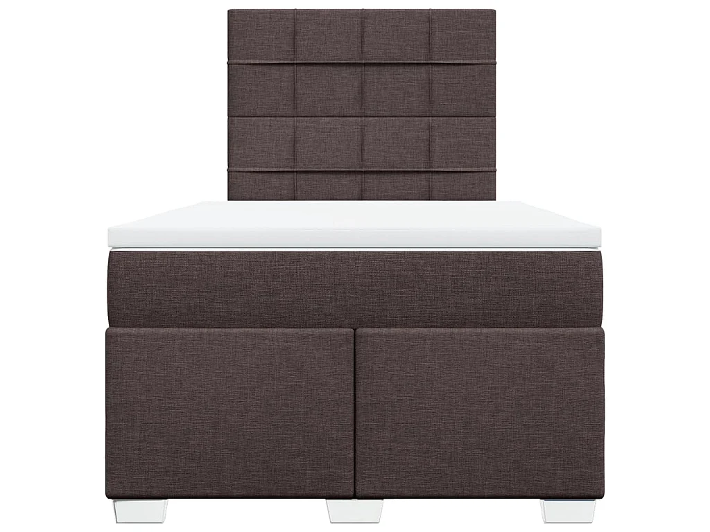 Giroletto a Molle con Materasso Marrone Scuro 120x200cm Tessuto