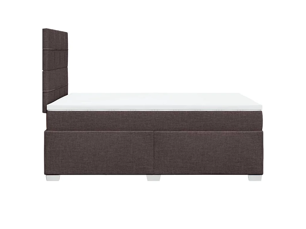 Giroletto a Molle con Materasso Marrone Scuro 120x200cm Tessuto