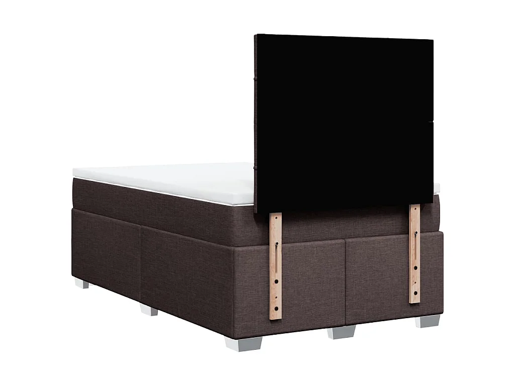 Giroletto a Molle con Materasso Marrone Scuro 120x200cm Tessuto