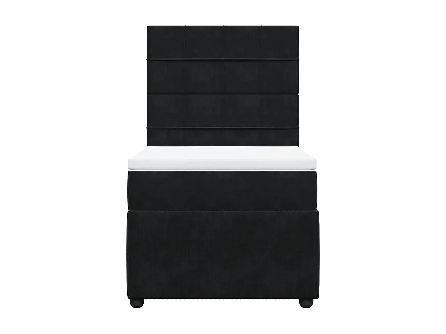 Cama box spring con colchón terciopelo negro 100x200 cm