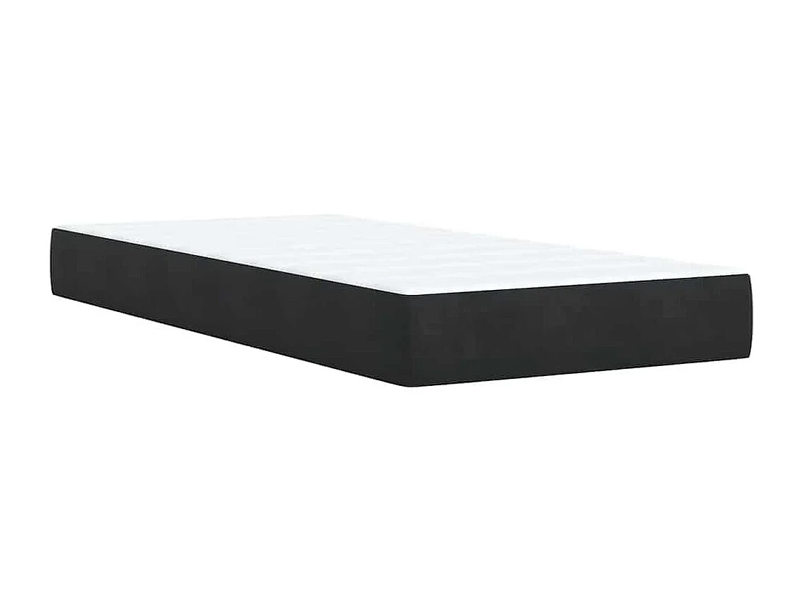 Cama box spring con colchón terciopelo negro 100x200 cm