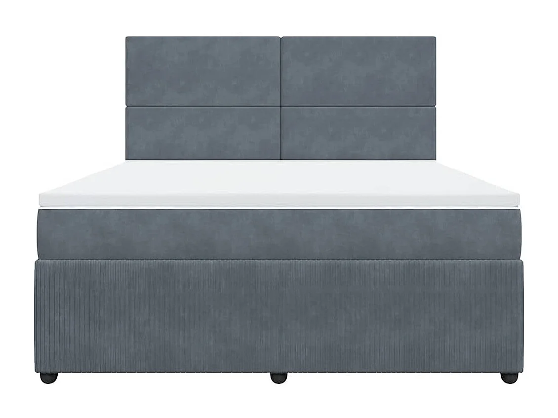 Boxspring met matras fluweel donkergrijs 180x200 cm