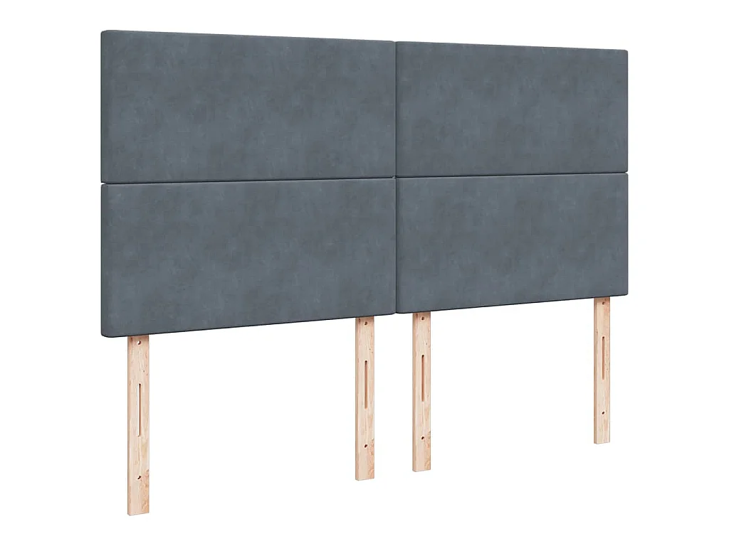 Cama box spring con colchón terciopelo gris oscuro 180x200 cm
