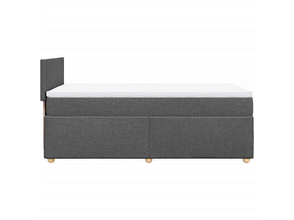 Cama box spring con colchón tela gris oscuro 90x200 cm
