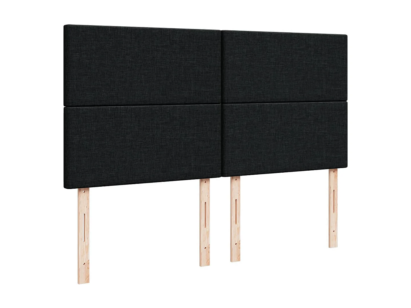 Cama box spring con colchón tela negro 200x200 cm