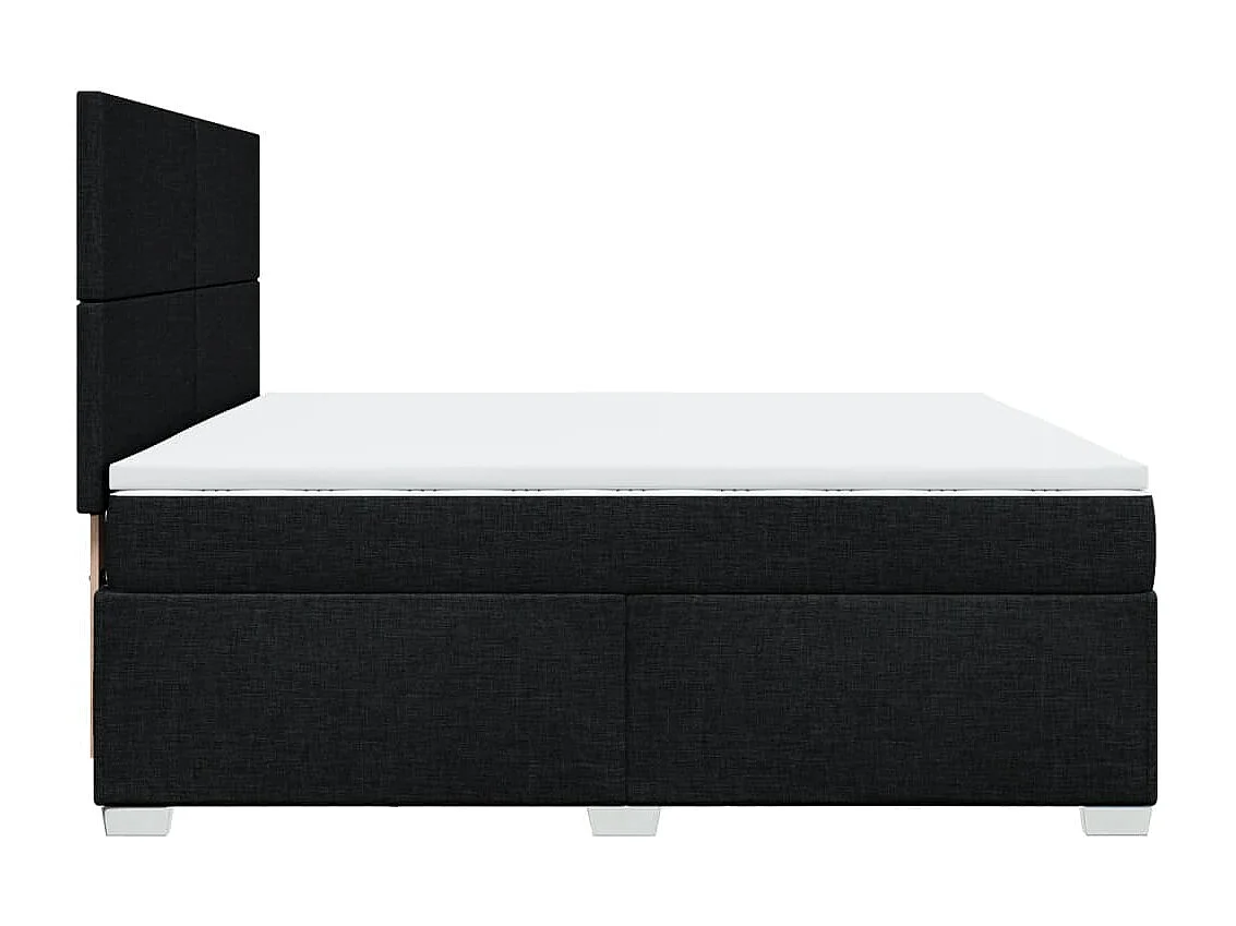 Cama box spring con colchón tela negro 200x200 cm