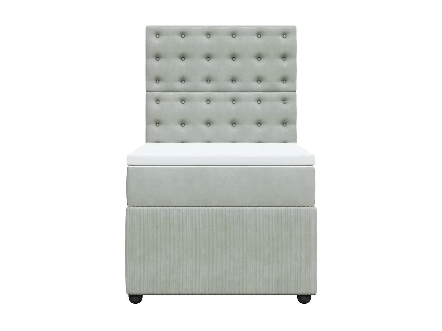 Giroletto a Molle con Materasso Grigio Chiaro 90x200 cm Velluto