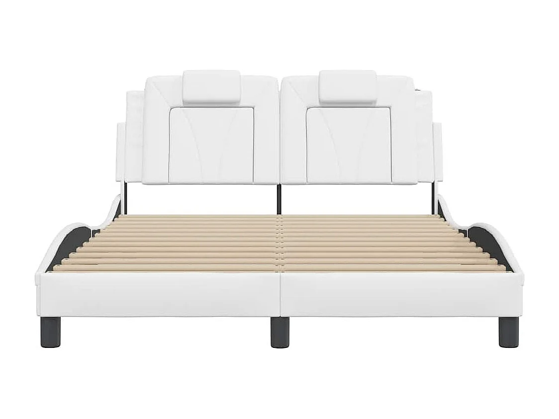 Bedframe "Viana" zonder matras kunstleer wit 140x190 cm
