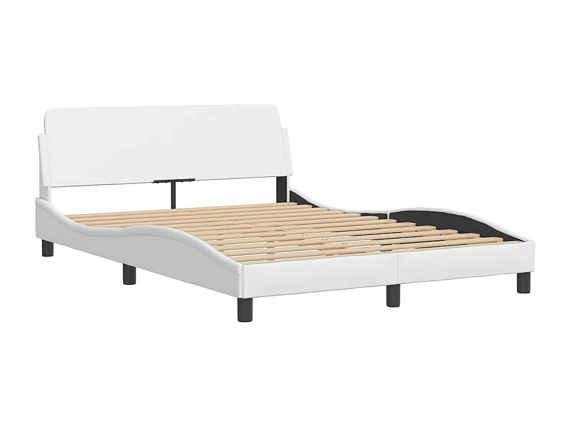 Bedframe "Viana" zonder matras kunstleer wit 140x190 cm