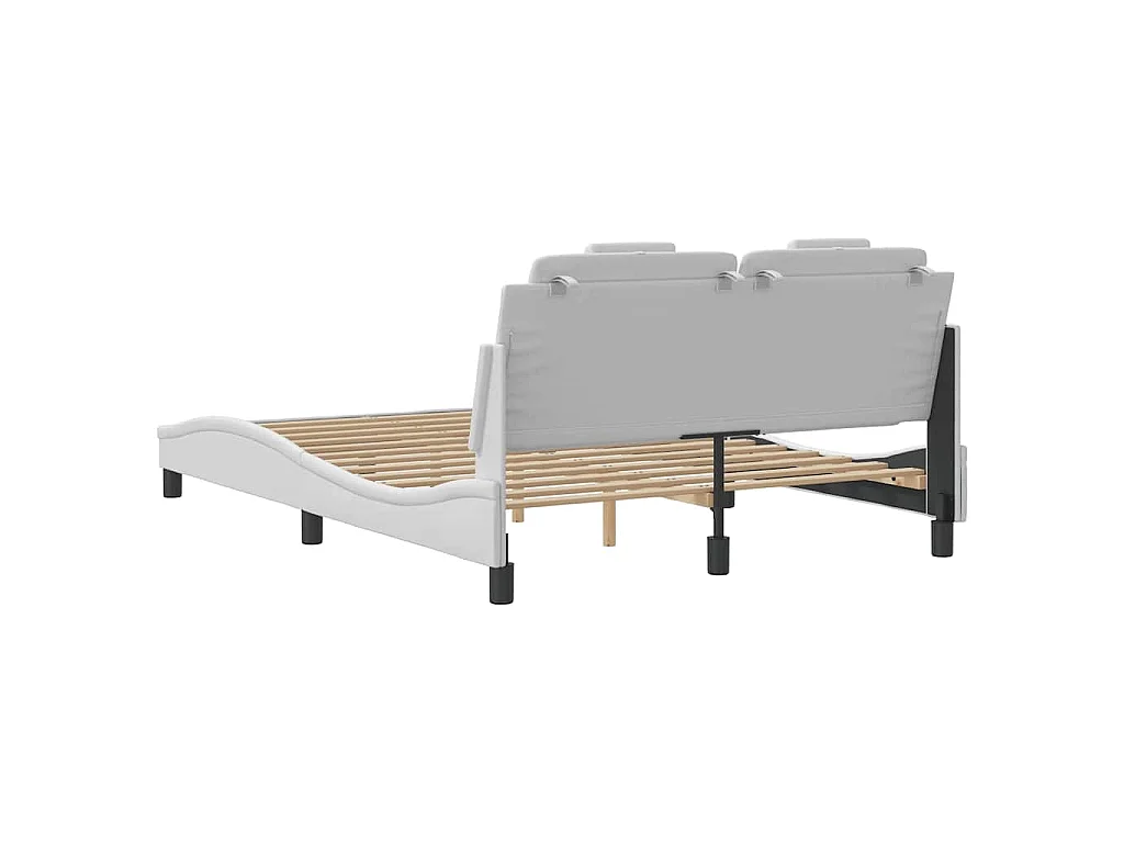 Cadre de lit Viana sans matelas blanc 140x190 cm similicuir