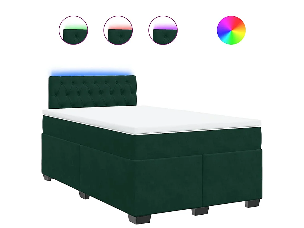 Boxspring met matras fluweel donkergroen 120x190 cm