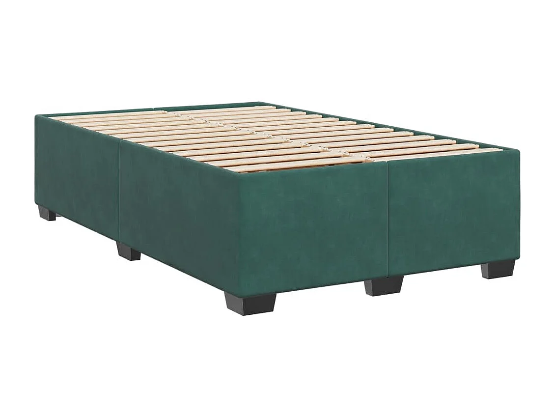 Boxspring met matras fluweel donkergroen 120x190 cm