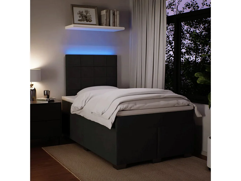 Boxspring met matras fluweel zwart 120x200 cm