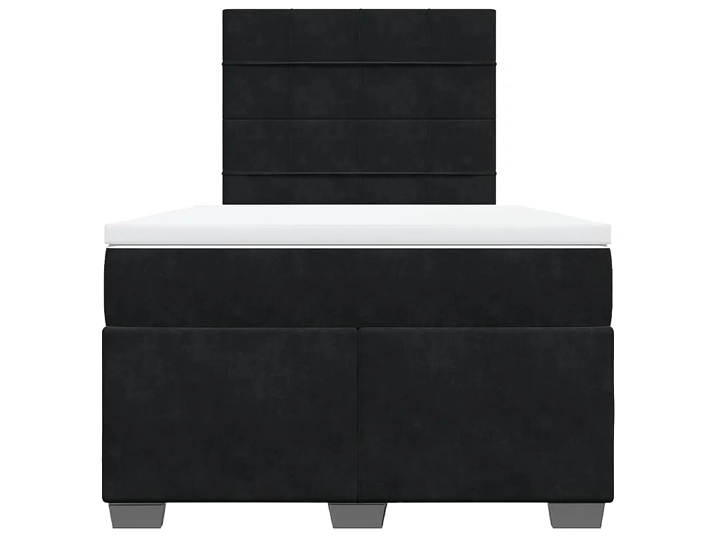 Boxspring met matras fluweel zwart 120x200 cm