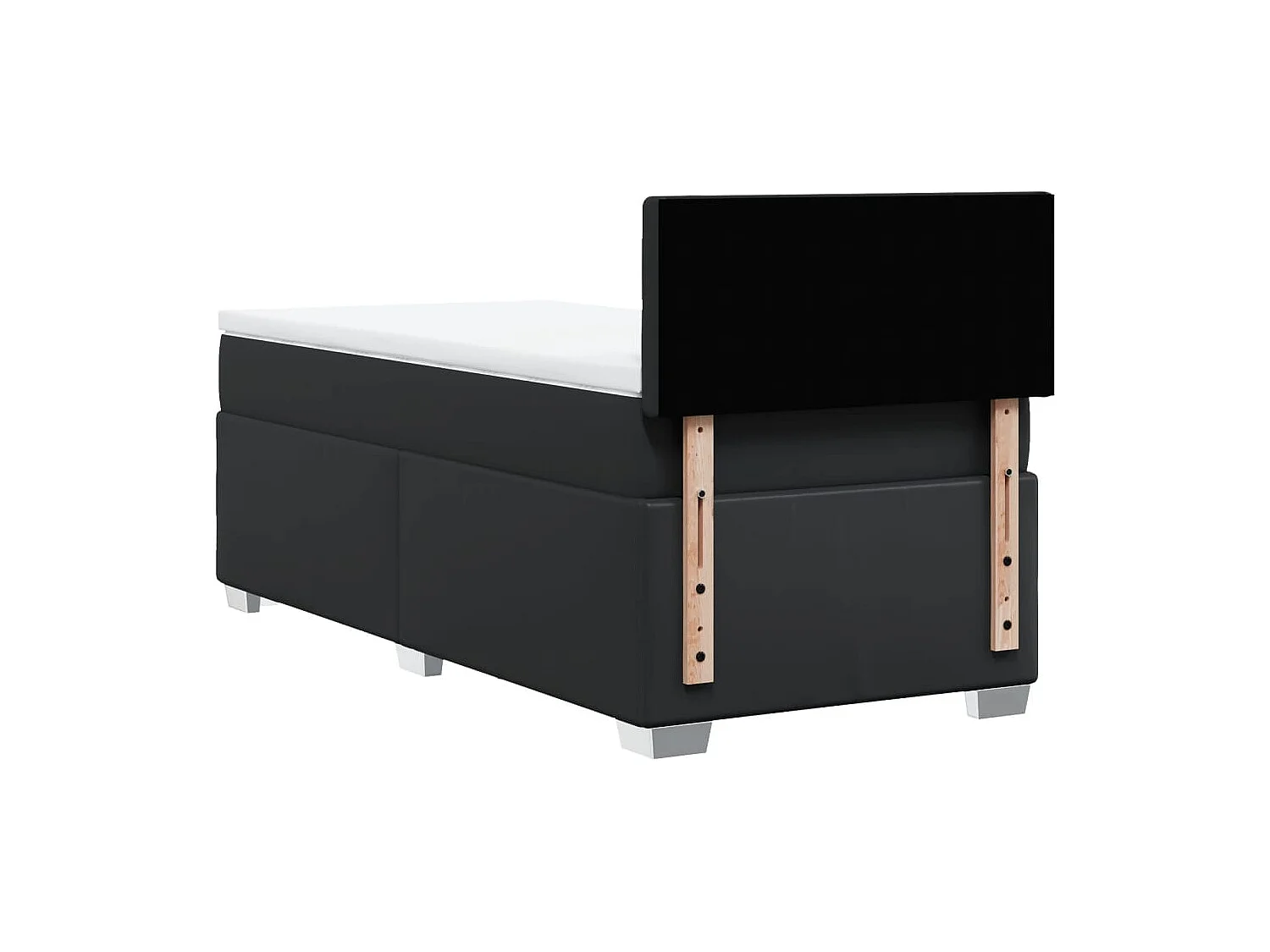 Boxspringbett mit Matratze Schwarz 100x200 cm Kunstleder