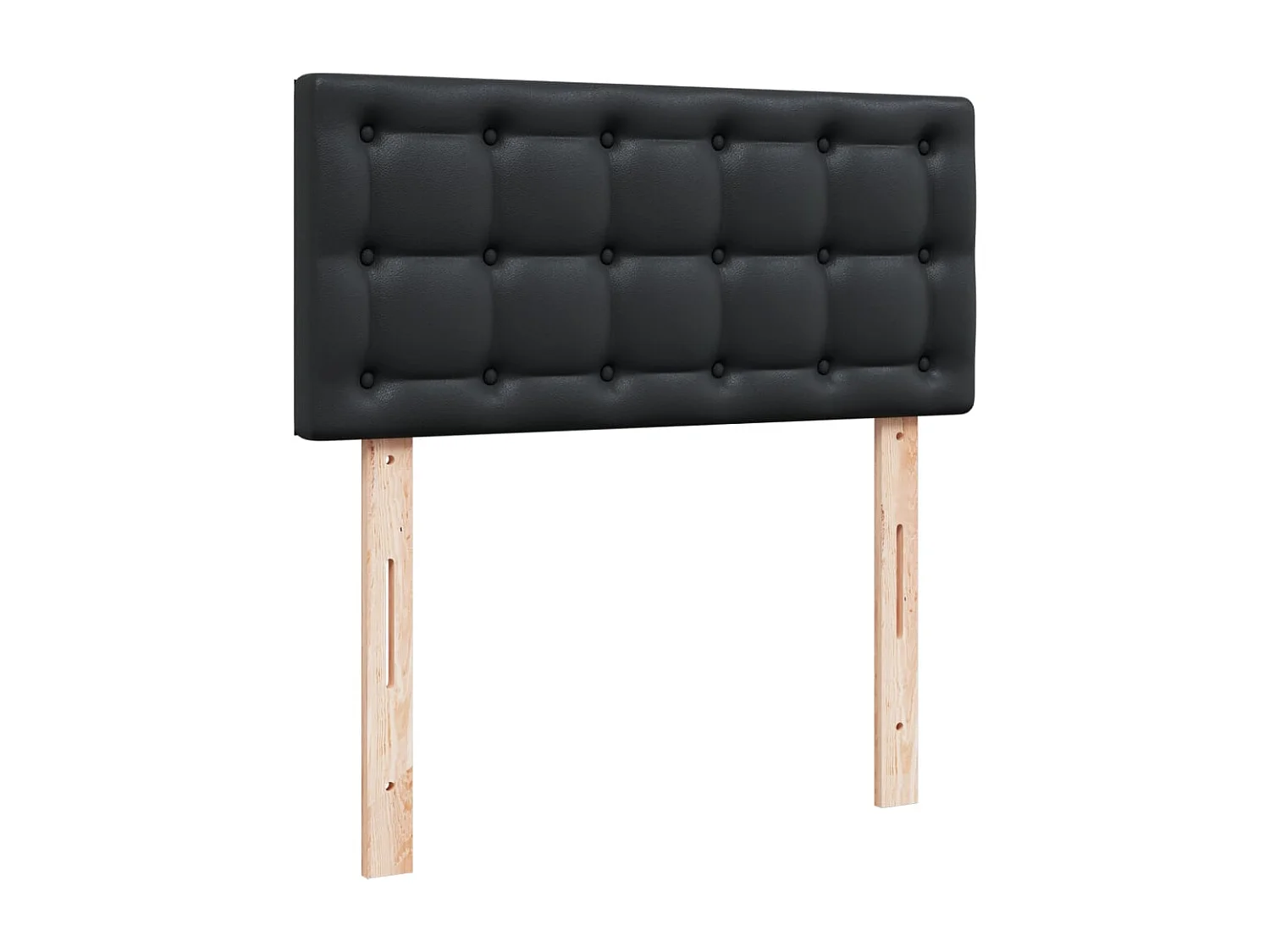 Cama com molas/colchão 100x200 cm couro artificial preto