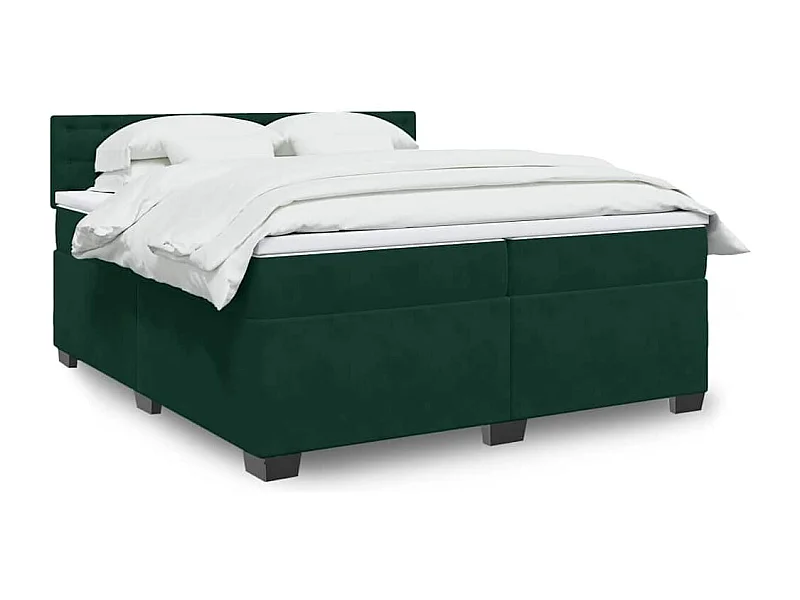 Sommier à lattes de lit et matelas Vert foncé 200x200cm Velours